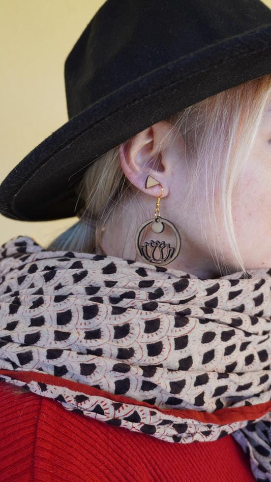 Orecchino pendente Loto - Collezione Zero