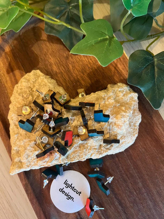 Orecchino a bottone Earth - Collezione Phoenix